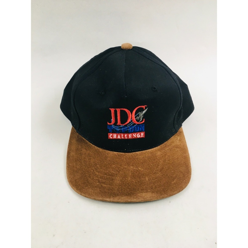 Vintage KC Cap Size OS Black Adjustable Embroidered JDC Challenge Metal Buckle